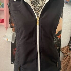 KENDRA SCOTT Black Zip-Up Vest sport